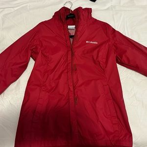 Red Columbia Rain Jacket